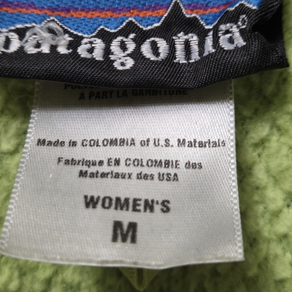 Patagonia Vintage Zippered Fleece Vest Dry Lime Green - Picture 3 of 4